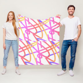 Abstrakter Minimalismus Lila Rosa Linien Blanken Fleecedecke