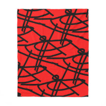 Abstrakter Minimalismus Lines Black Red Blanket