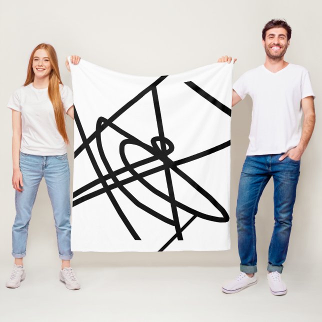 Abstrakter Minimalismus Lines Schwarz-weiß Blanket Fleecedecke (Beispiel)