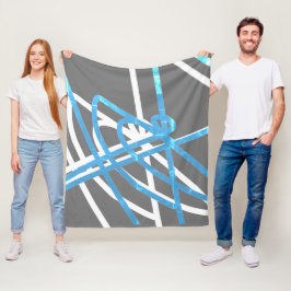Abstrakter Minimalismus Türkisblaue Linien Blanken Fleecedecke
