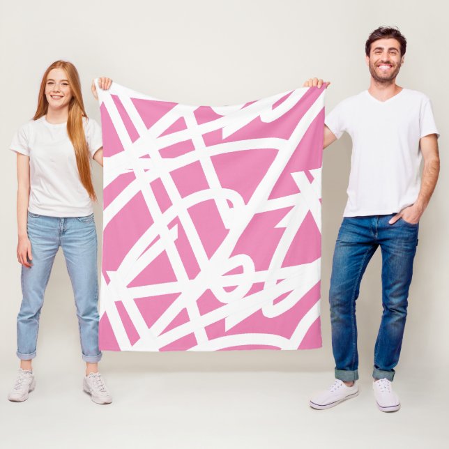 Abstrakter Minimalismus Weiße Linien Rosa Decken (Beispiel)
