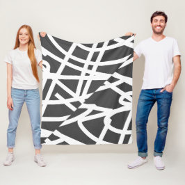 Abstrakter Minimalismus White Lines Grau Blanket Fleecedecke
