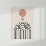 Abstrakter Minimalistischer Regenbogen, Sonne und  Poster<br><div class="desc">Abstraktes Minimalistisches Regenbogen-,  Sonne- und Mondplakat</div>