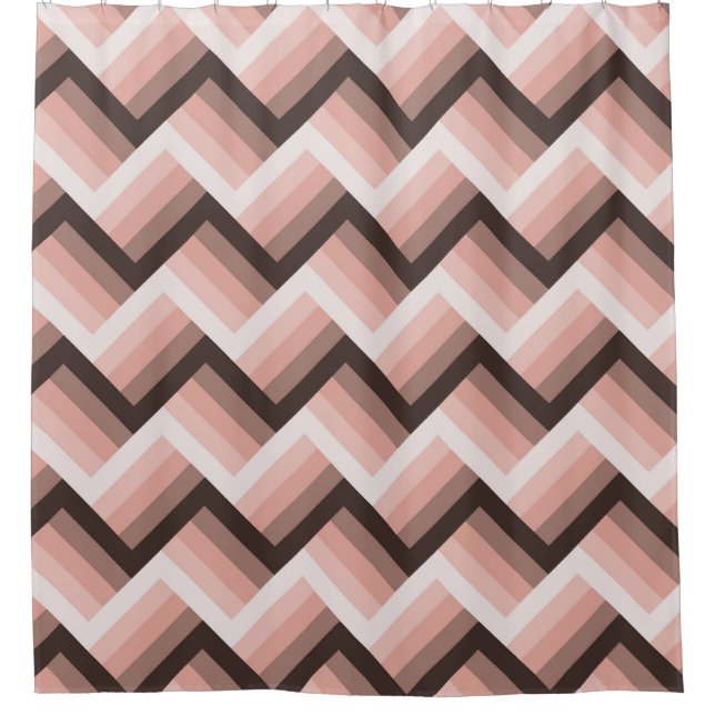Abstrakter, moderner 3D-Streifen Nahtlos Duschvorhang (Vorderseite)