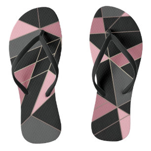 Abstrakter, moderner geometrischer Dreiecksdruck Flip Flops