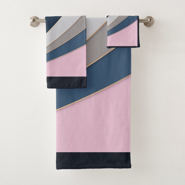 Abstrakter, moderner geometrischer, einfacher Druc Badhandtuch Set (Insitu)