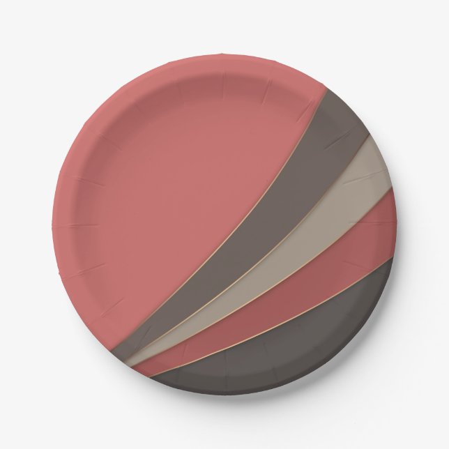 Abstrakter, moderner geometrischer, einfacher Druc Pappteller (Vorderseite)