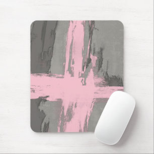 Abstrakter moderner Kunststil, grau pink Mousepad