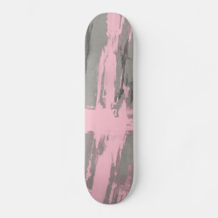 Abstrakter moderner Kunststil, grau pink Skateboard