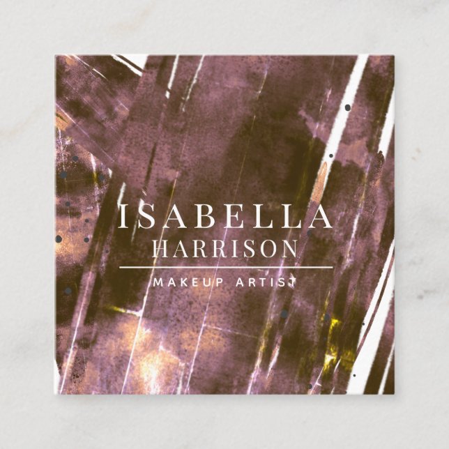 Abstrakter, moderner Makeup-Künstlercoffee Quadratische Visitenkarte (Vorderseite)