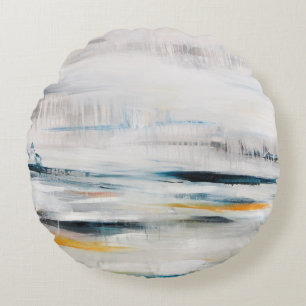 Abstrakter moderner Malhintergrund. zeitgemäß Rundes Kissen