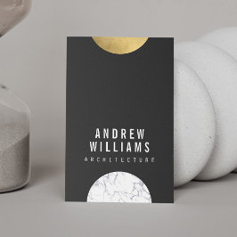 Abstrakter, moderner Marmor, Gold, Dk Gray Designe Visitenkarte