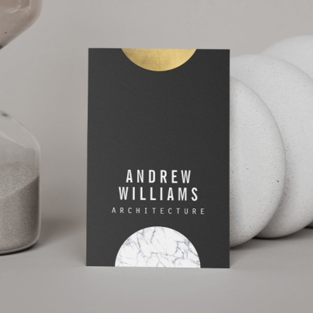 Abstrakter, moderner Marmor, Gold, Dk Gray Designe Visitenkarte (Von Creator hochgeladen)