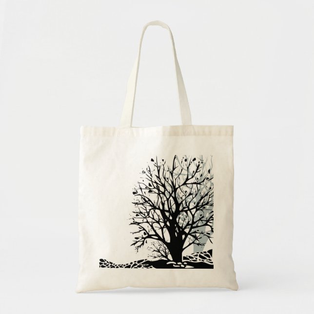 Abstrakter, moderner Silhouette Tragetasche (Vorne)