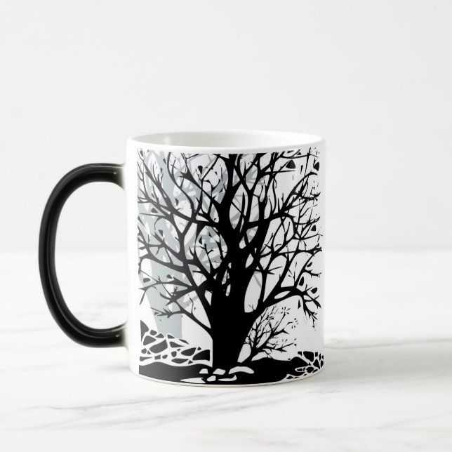 Abstrakter, moderner Silhouette Verwandlungstasse (Links)