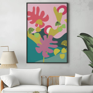 Abstrakter moderner Surealismus Art pink tree post Poster