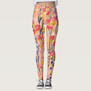 Abstrakter moderner Wildblumen-Blumen-Botanischer Leggings
