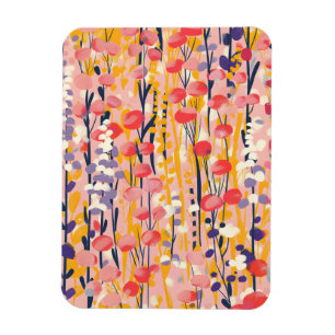 Abstrakter moderner Wildblumen-Blumen-Botanischer Magnet