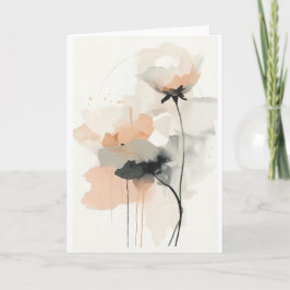 Abstrakter Mohn-Blumen-Kunstprint | Minimalistisch Karte