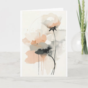 Abstrakter Mohn-Blumen-Kunstprint Minimalistisch Karte