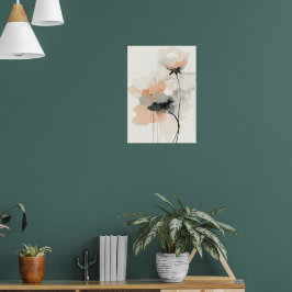 Abstrakter Mohn-Blumen-Kunstprint | Minimalistisch Poster