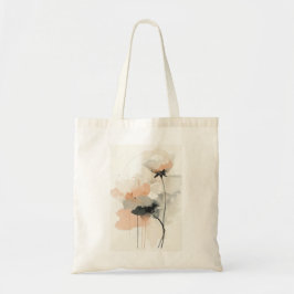 Abstrakter Mohn-Blumen-Kunstprint | Minimalistisch Tragetasche