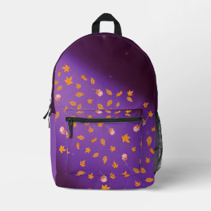Abstrakter Mondlichtherbst verlässt Rose Bedruckter Rucksack