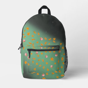 Abstrakter Mondlichtherbst verlässt Rose Bedruckter Rucksack