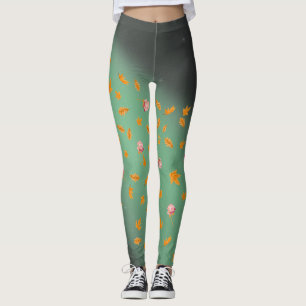 Abstrakter Mondlichtherbst verlässt Rose Leggings