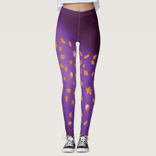 Abstrakter Mondlichtherbst verlässt Rose Leggings