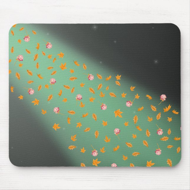 Abstrakter Mondlichtherbst verlässt Rose Mousepad (Vorne)