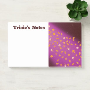 Abstrakter Mondlichtherbst verlässt Rose Post-it Klebezettel