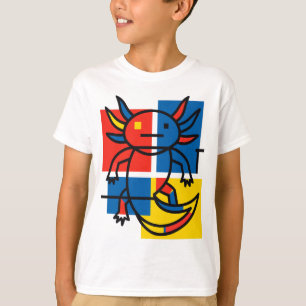 Abstrakter Mondrian Axolotl minimalistischer Neote T-Shirt