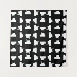 Abstrakter monochromer Hintergrund. Halftone-Illus Wandteppich