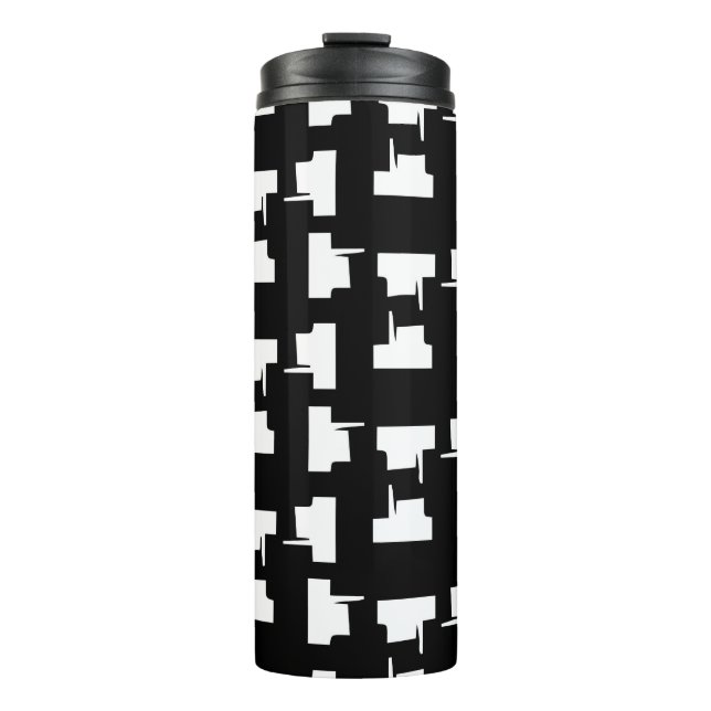 Abstrakter monochromer Hintergrund Halftone-Illust Thermosbecher (Vorderseite)