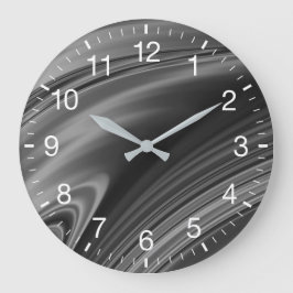 Abstrakter monochromer Swirl Große Wanduhr