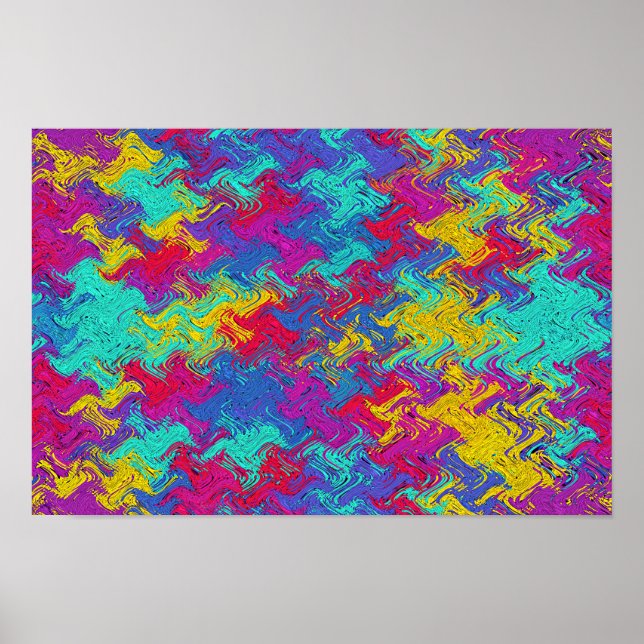 ABSTRAKTER MULTICOLOR WALL ART POSTER (Vorne)