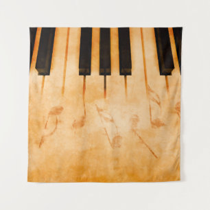 Abstrakter Musik Hintergrund - Keyboard und musika Wandteppich