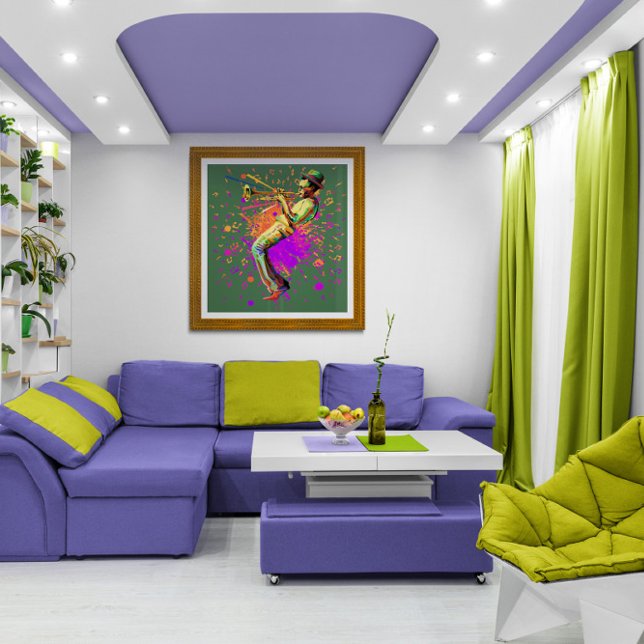 Abstrakter Musiker spielt Trumpet Poster (Von Creator hochgeladen)