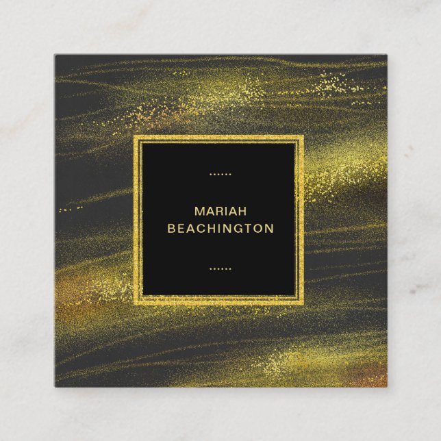 *~* abstrakter mutiger Goldstaub und Quadratische Visitenkarte (Vorderseite)