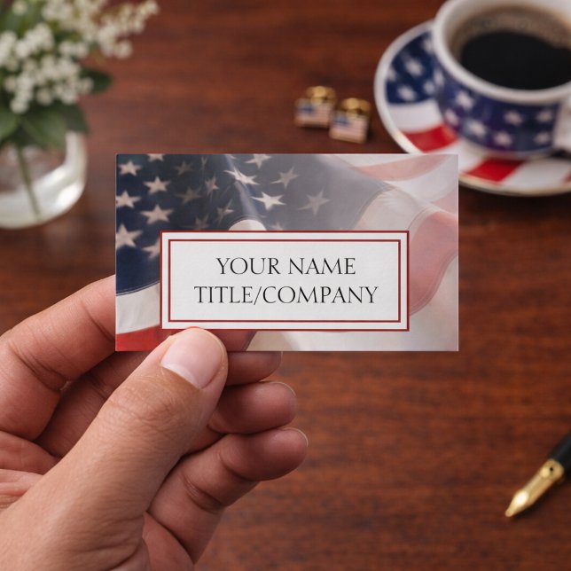 Abstrakter Name der amerikanischen Flaggenfirma Visitenkarte (Von Creator hochgeladen)