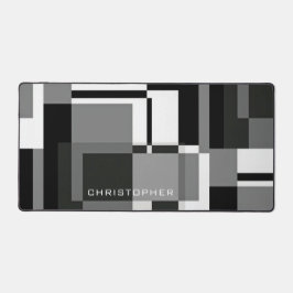 Abstrakter Name für den schwarzen und weißen Mondr Schreibtischunterlage