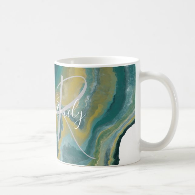 Abstrakter Name Monogram Kaffeetasse (Rechts)