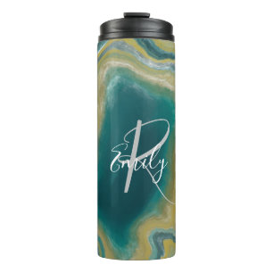 Abstrakter Name Monogram Thermosbecher