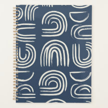Abstrakter Navyblauer Abstrakter Bogen Notizbuch |