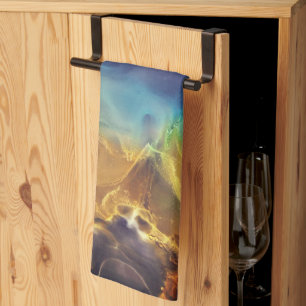 Abstrakter Nebel aus Feuer und Eis Geschirrtuch