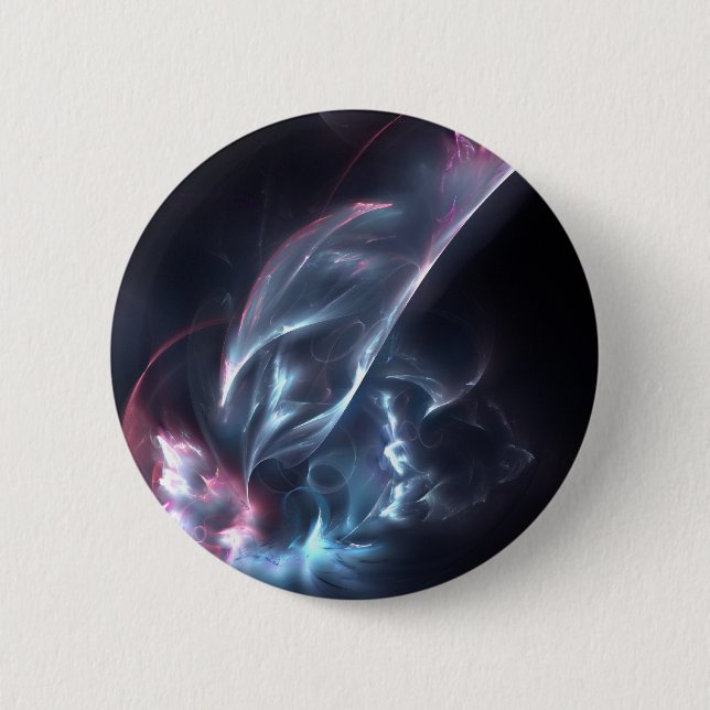 Abstrakter Nebel Blau und Lila Button (Vorderseite)