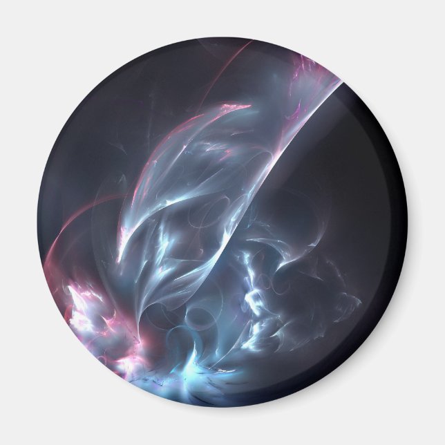 Abstrakter Nebel Blau und Lila Magnet (Vorne)