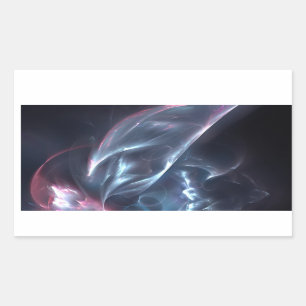 Abstrakter Nebel Blau und Lila Rechteckiger Aufkleber