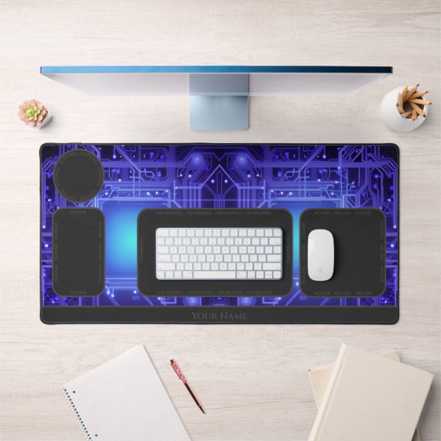 Abstrakter Neon-Glühformen-Tischorganisator Schreibtischunterlage (Büro 1)